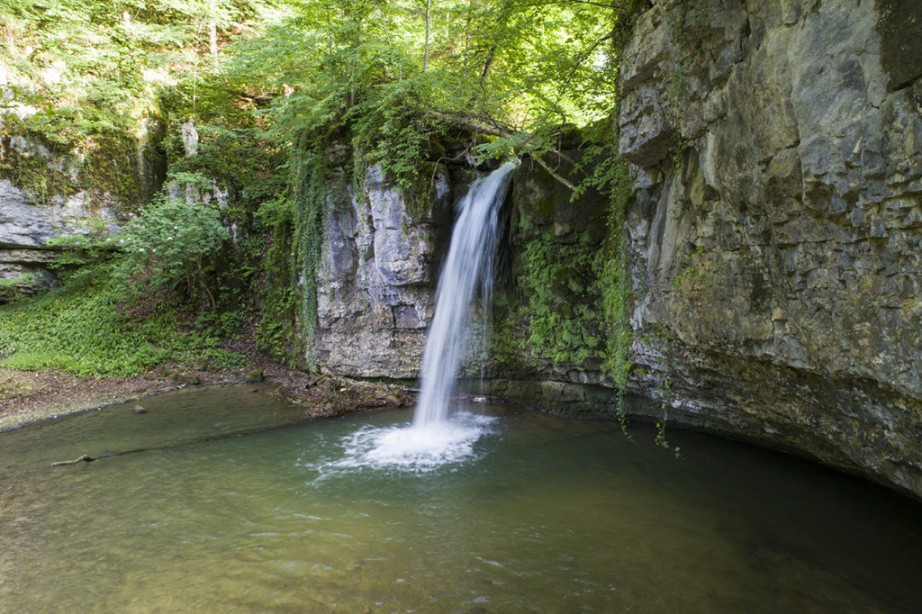 Giessen Waterfall from the air, Basel-Landschaft, Switzerland