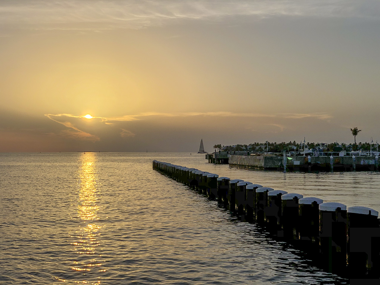 Sunset at the Outer Mole Pier, Key West, Florida, USA