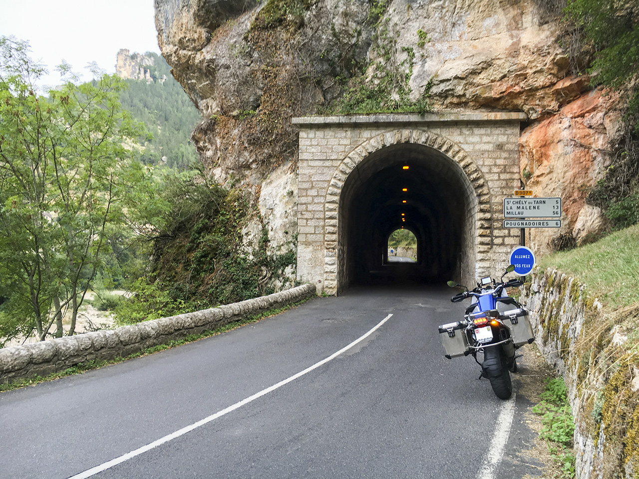 Tunnels in the Tarn gorge, France