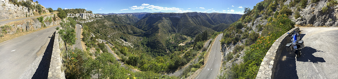 Panoramic road into Cirque de Navacelles, France