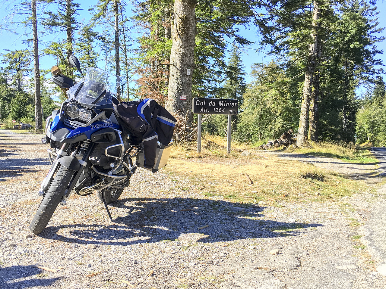 Reaching the top of Col du Minier, France