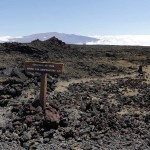 Mauna Loa trails with Mauna Kea in the background