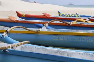 Canoes at Kailua Beach Park, O'ahu