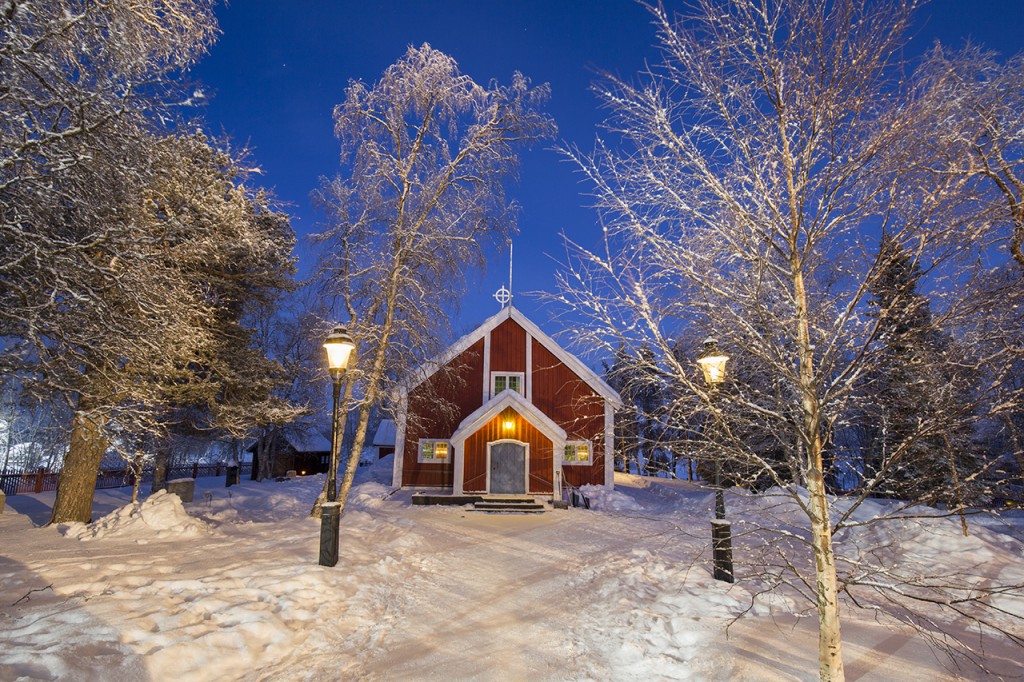 Tiny church in Jukkasjärvi, Swedish Lapland, Europe