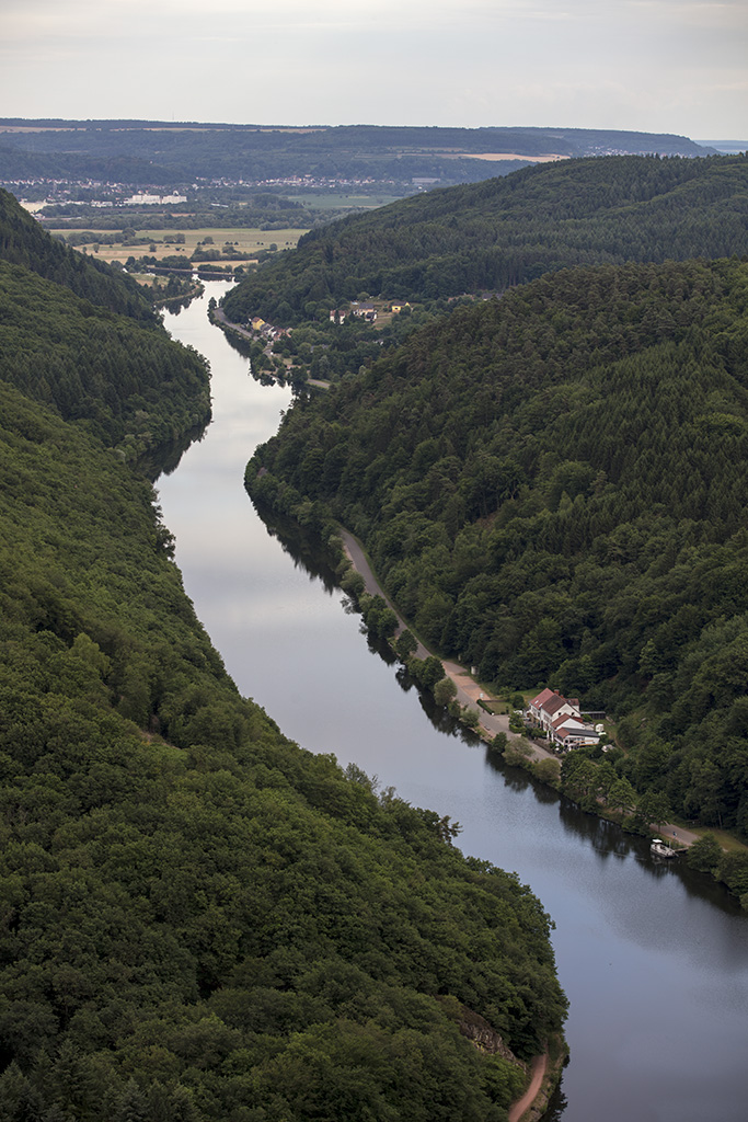 Saar river at dusk, Mettlach, Germany