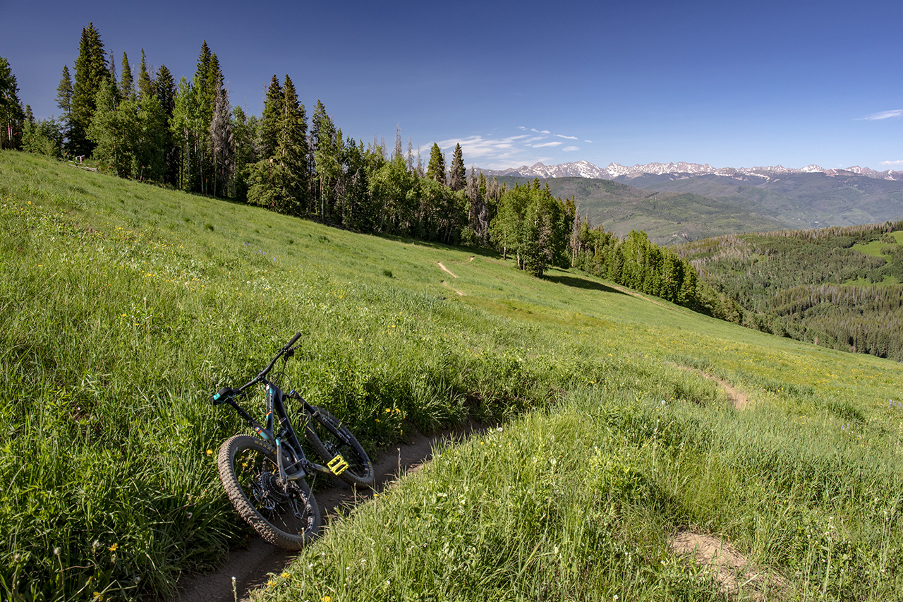 downhill bike, Beaver Creek, Colorado, USA