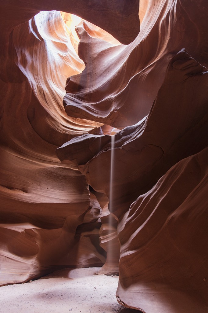 Sand waterfall at Upper Antelope Canyon