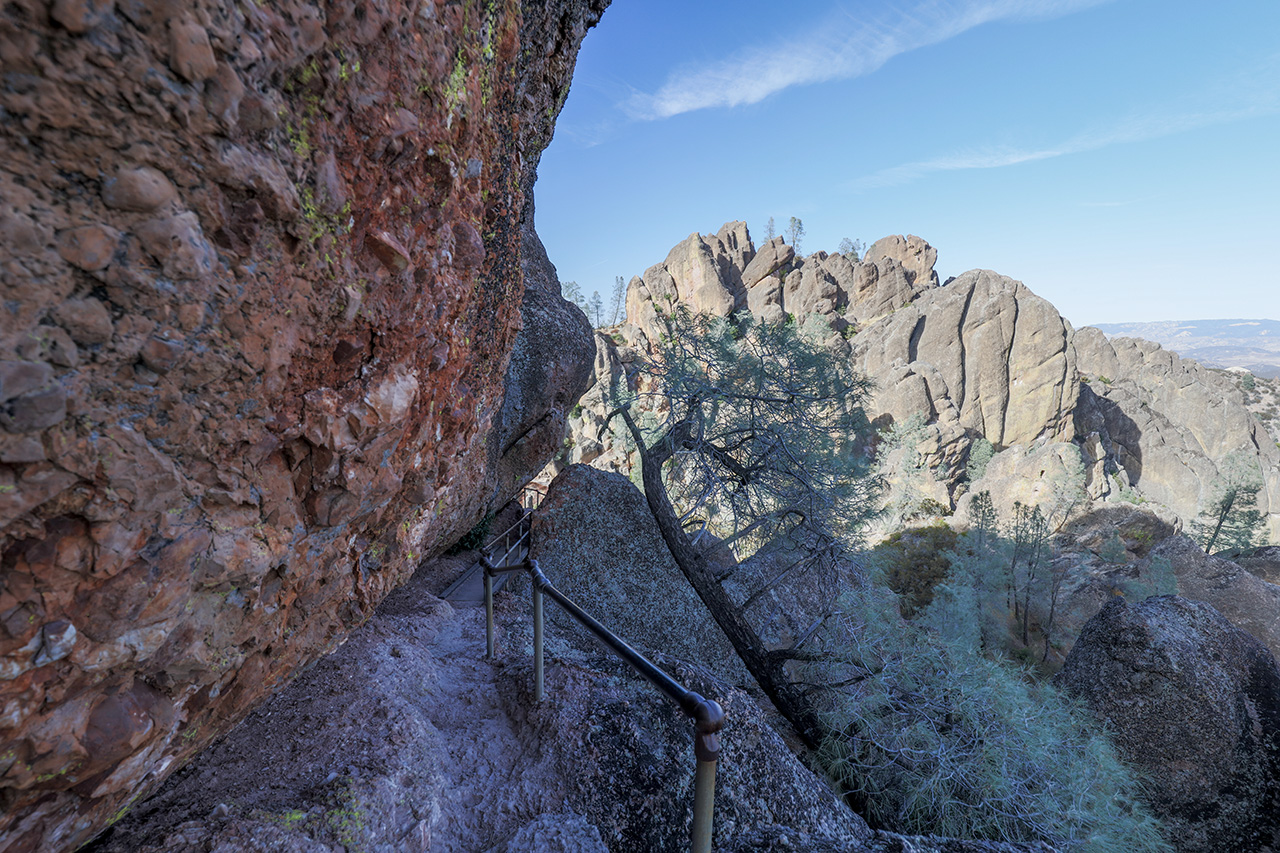 The High Peaks - steep and narrow trail, Pinnacles National Park, California, USA