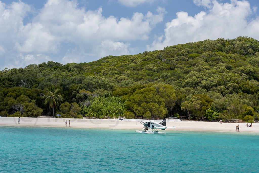 Waterplane on Whitehaven Beach, Whitsunday Islands, Queensland, Australia