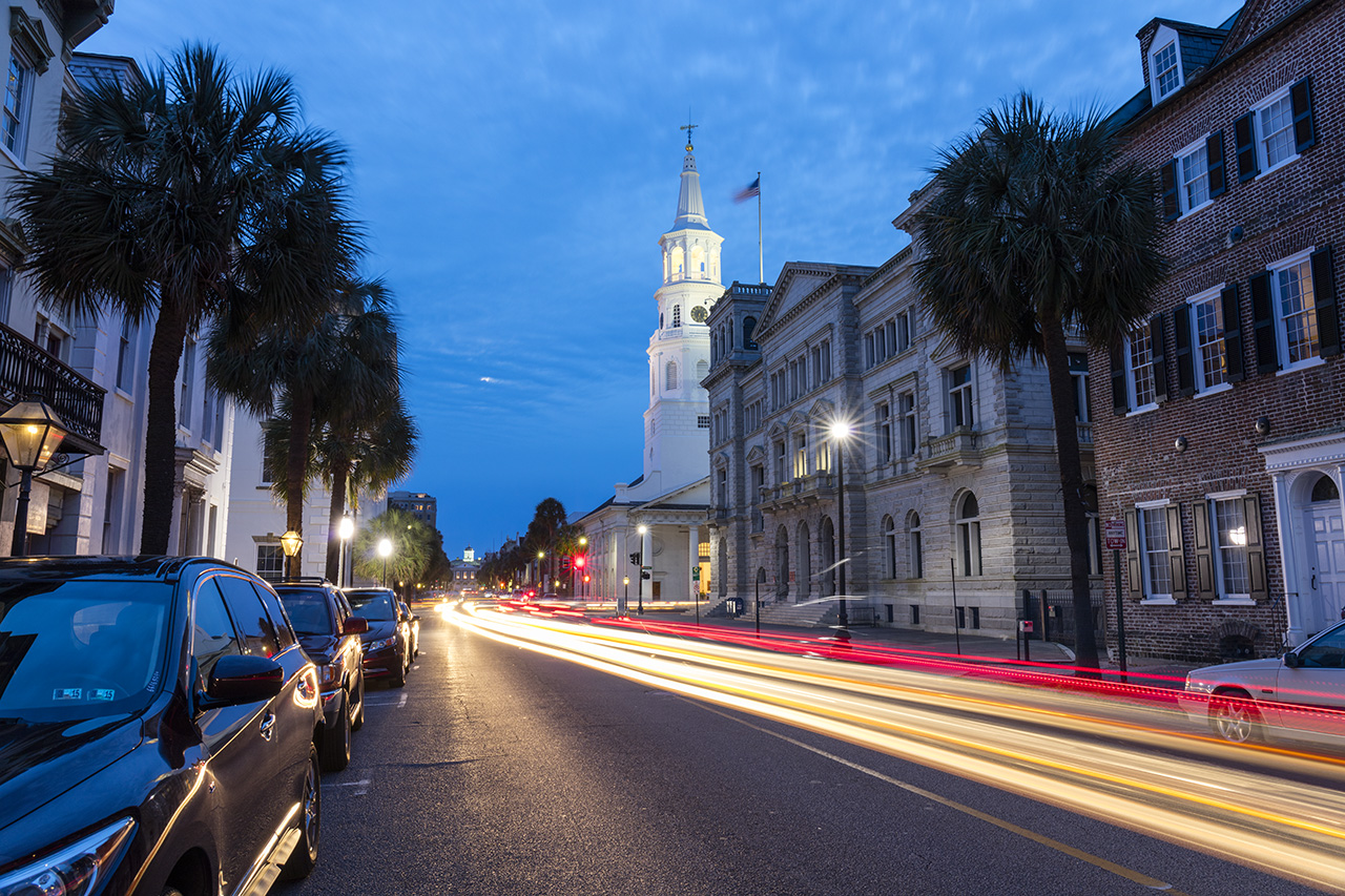 The Old Exchange & Provost Dungeon building, Broad / East Bay St, Charleston, South Carolina, USA