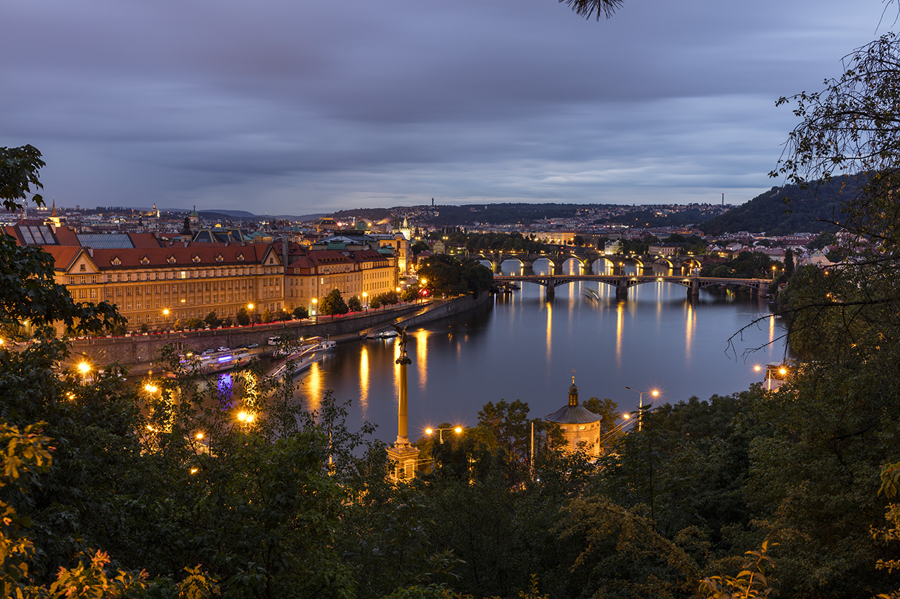 View from the Letná hill above the Vltava, Prague, CZ