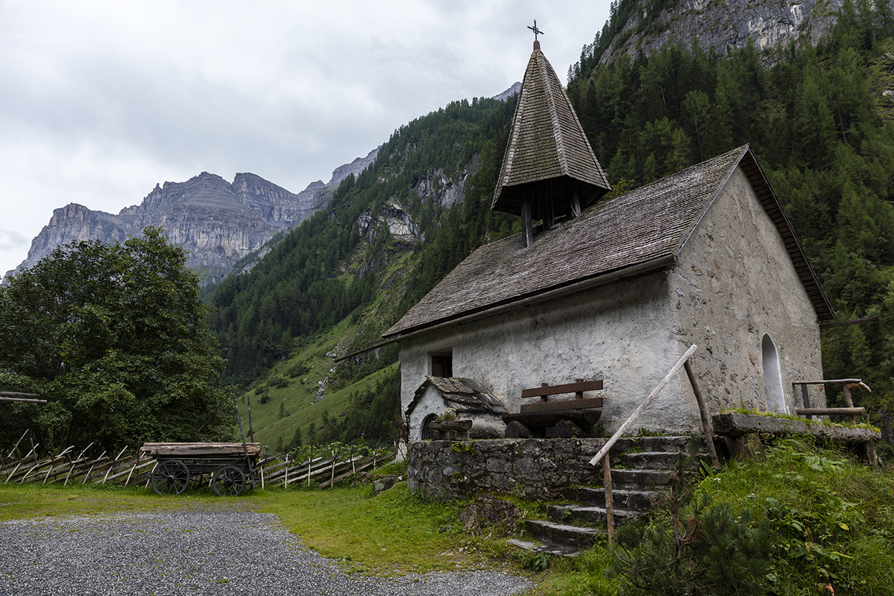 Chapel at St. Martin Walser settlement, Calfeisen valley, Switzerland