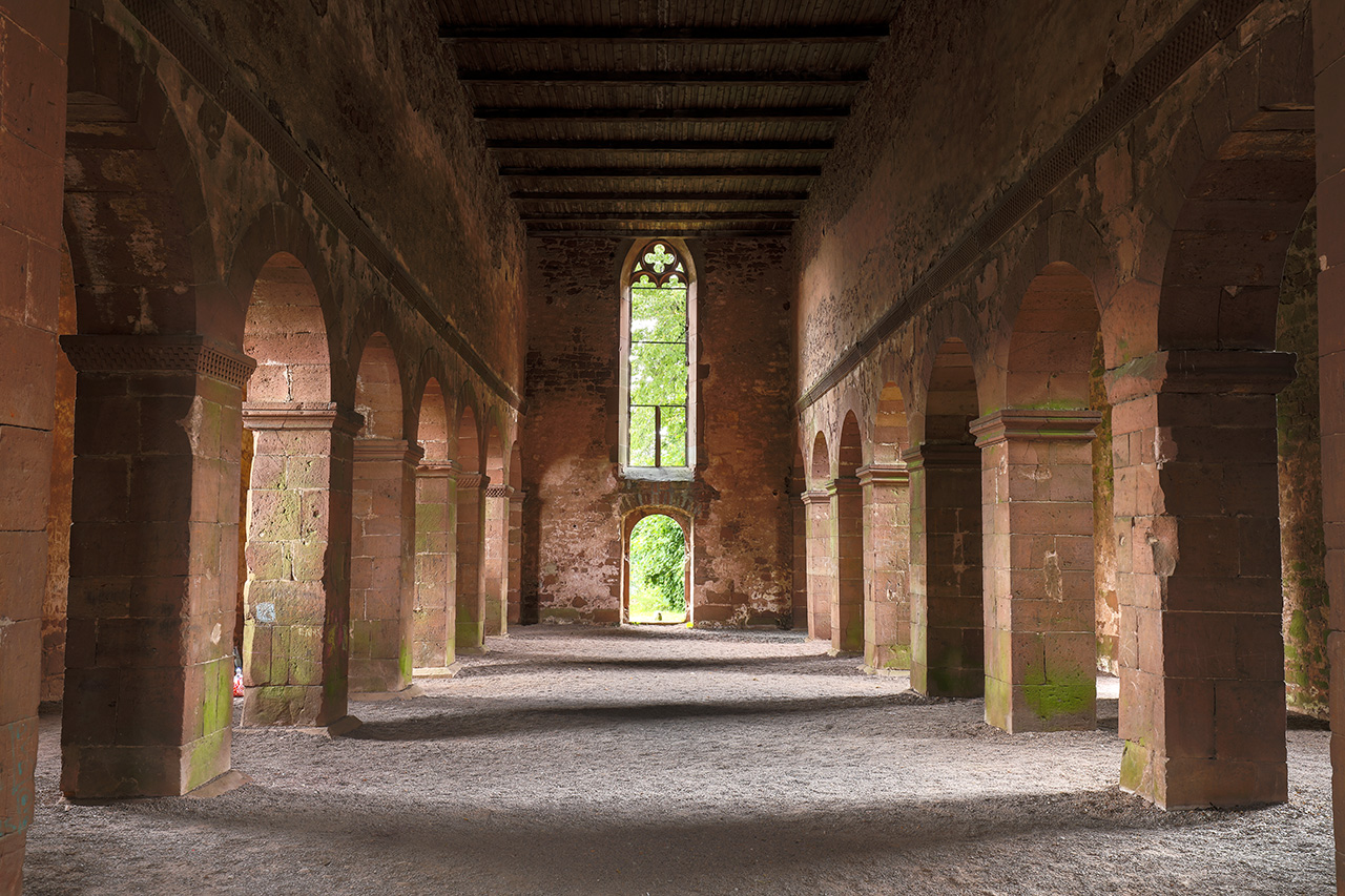 Inside of Gotthards ruin, Amorbach, Bayern, Germany