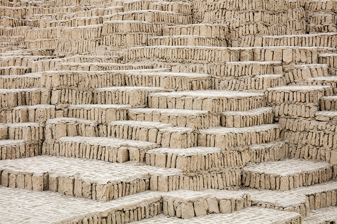 Huaca Pucllana pyramid construction, Lima, Peru