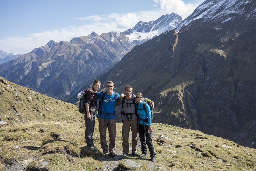 Hikers up to Greina, Grisons, Switzerland