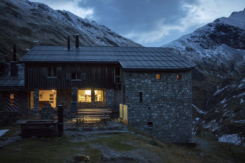 Camona da Terri at dawn, Grisons, Switzerland