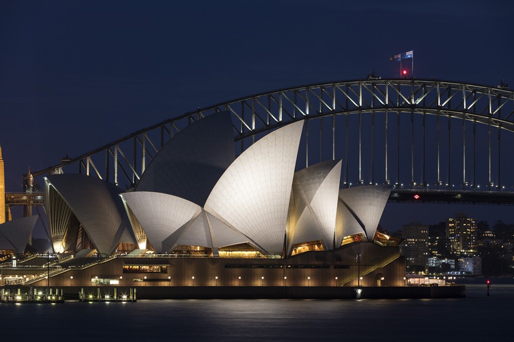 Sydney Opera House and Harbor Bridge from Mrs. Macquaries Point, Sydney, Australia