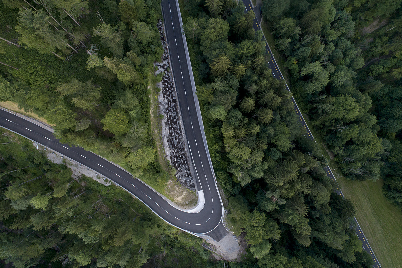 Pass road at Hulftegg, Thurgau/Zurich, Switzerland