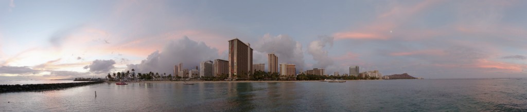 Waikiki Beach and Diamond Head, O'ahu, Hawaii, 