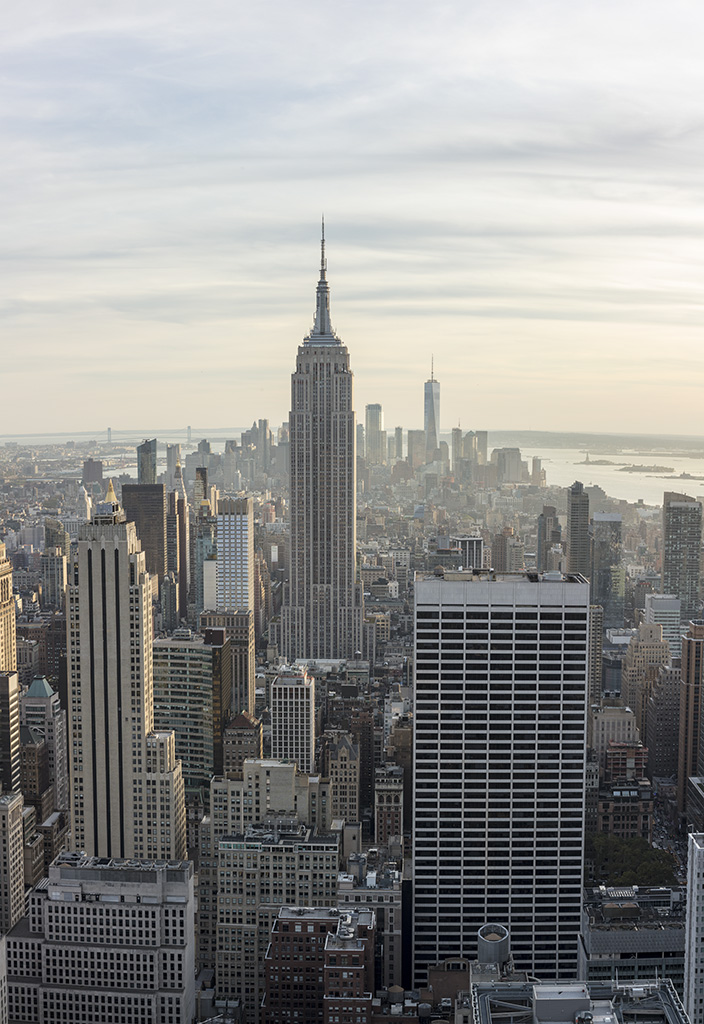 View from the Top of the Rock to the Empire State Building, NYC, New York, USA