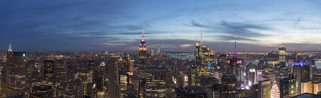 View from the Top of the Rock to the Empire State Building, NYC, New York, USA