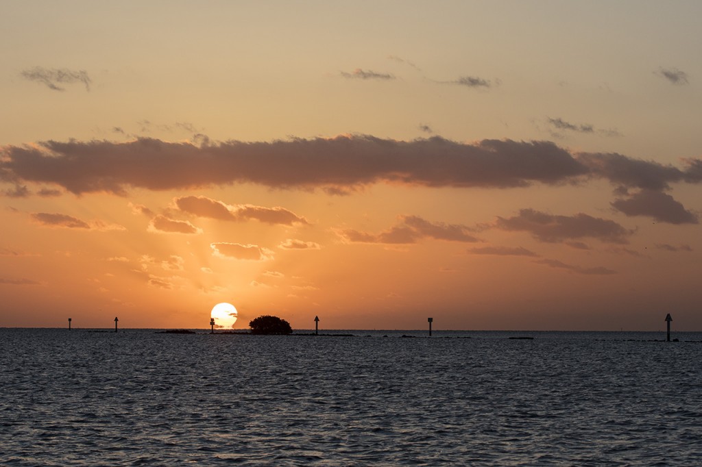 Sunrise across Biscayne Bay, Florida, USA