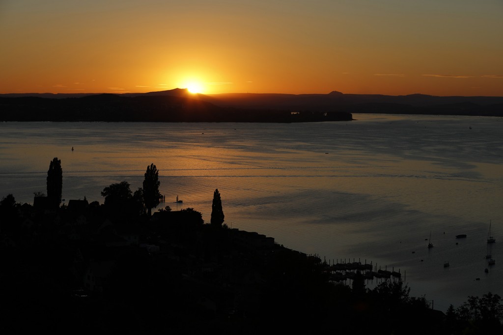 Hohenstoffeln volcano sunset at Arenenberg, Thurgau