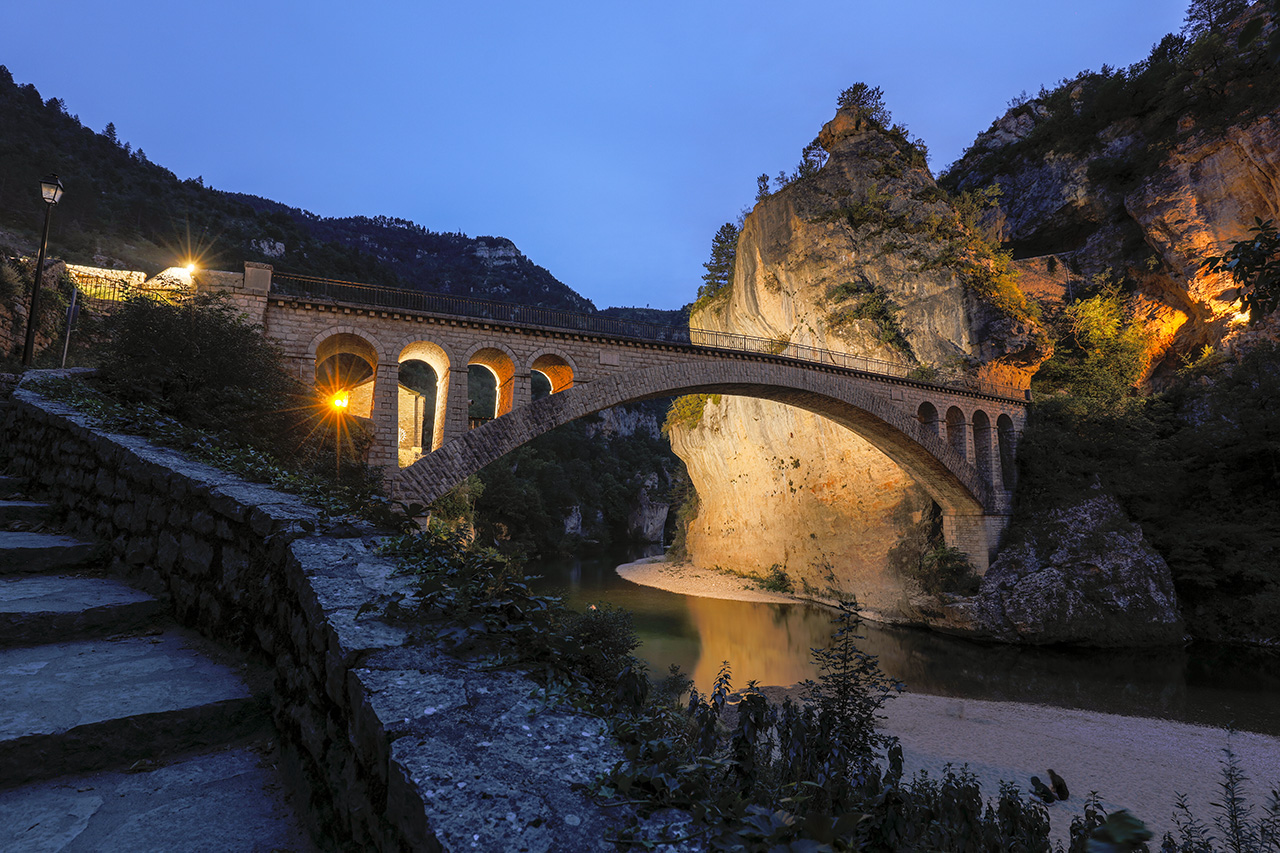 Bridge across the Tarn, Saint Enimie, France