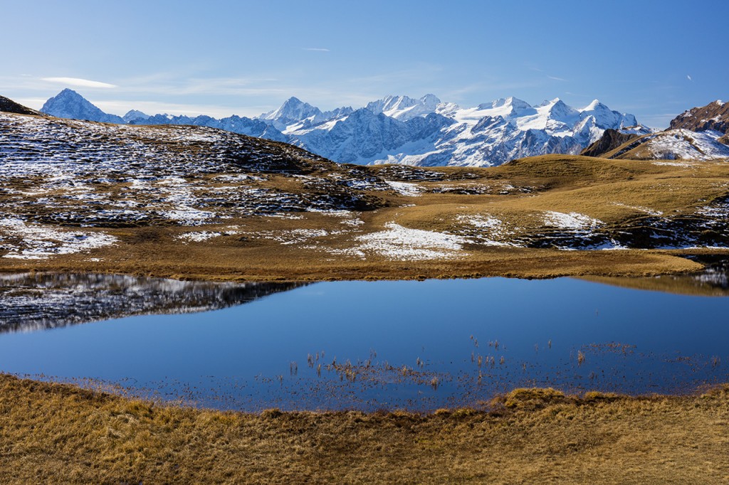 Bernese peaks and mountain lakes, Melchsee Frutt, Obwalden, Switzerland