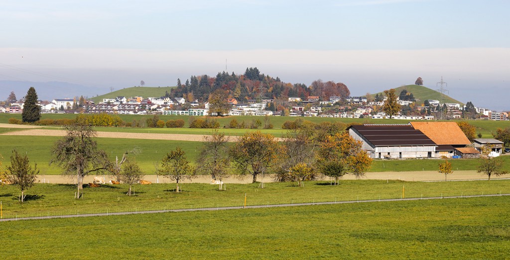 Drumlins, glacially formed hills at the end of the ice age, Menzingen, Switzerland