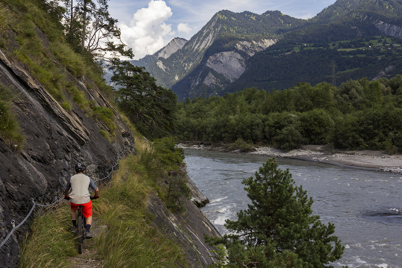 Biking above the Rhine, Chur, Switzerland