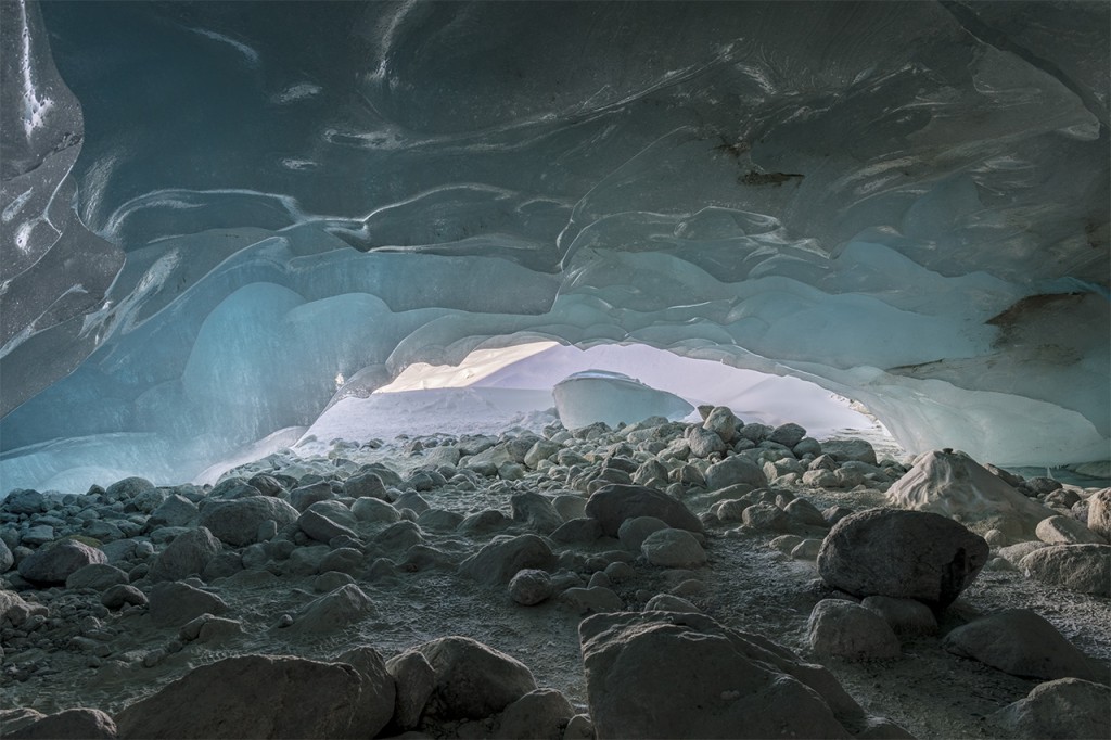 Inside Zinal glacier, Val d'Anniviers, Valais, Switzerland