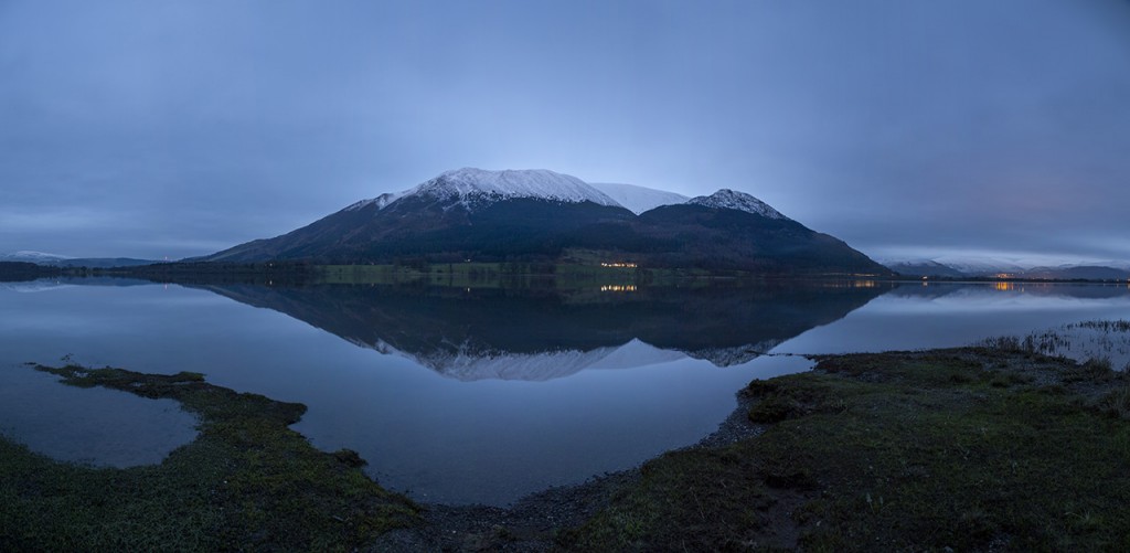 Skiddaw mountain from Bassenthwaite Lake, Lake District, United Kingdom