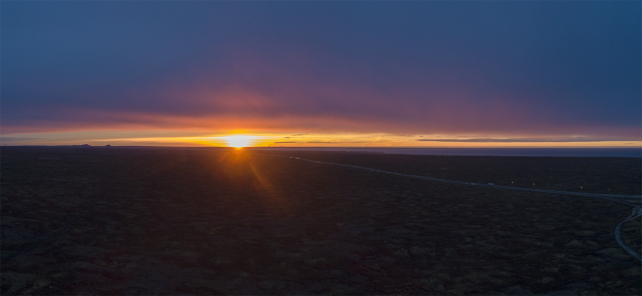 Drone flight above Keflavik peninsula, Iceland