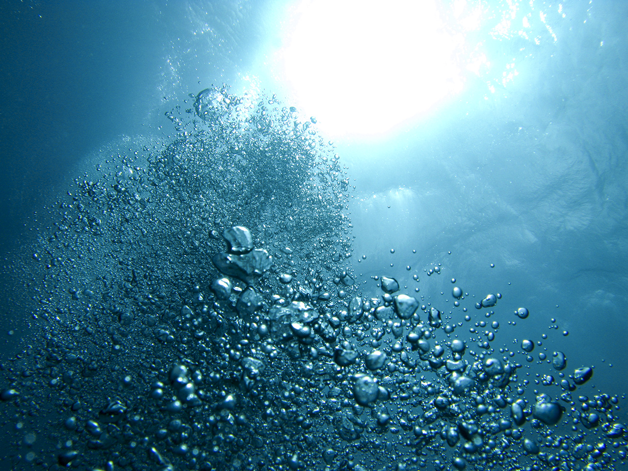 Underwater Bubbles, Pacific Ocean, Big Island, Hawai'i